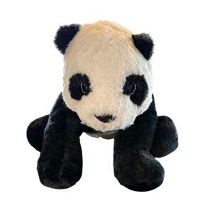 Kramig Panda Plush Stuffed Animal By IKEA 14" Black & White Polyester Fiber Soft